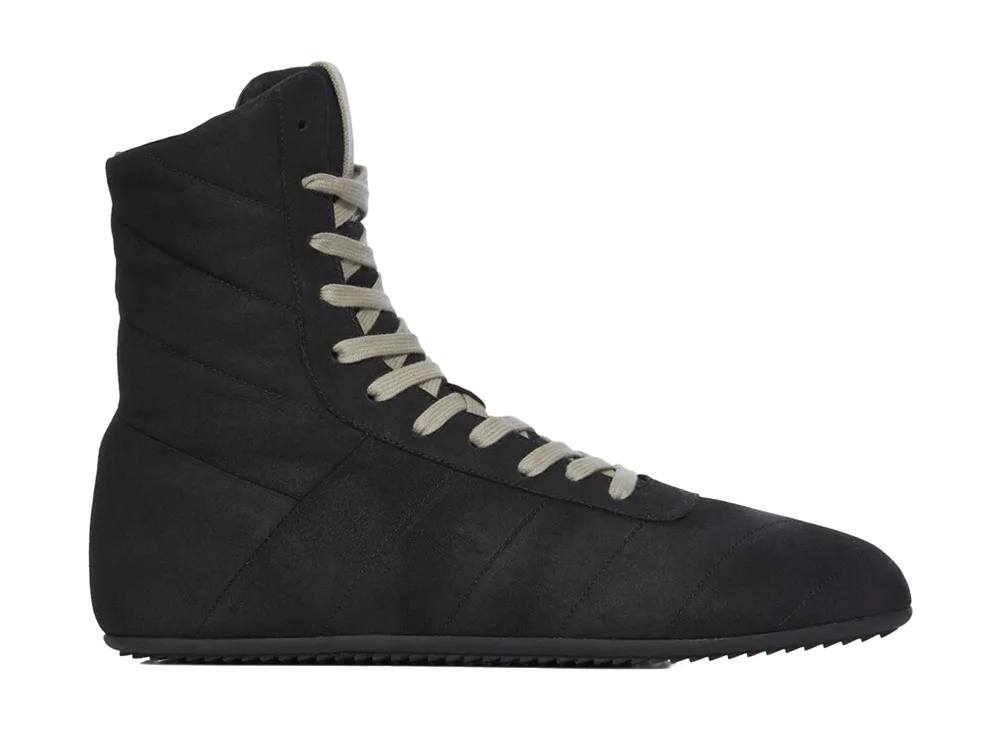 Rick Owens Women's Quilted Minimal High Sneaks "Black"