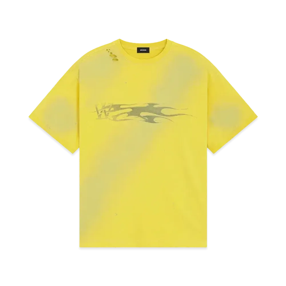 WE11DONE Metallic Printed T-shirt "Yellow"