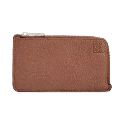 LOEWE Coin Cardholder In Soft Grained Calfskin "Cognac"