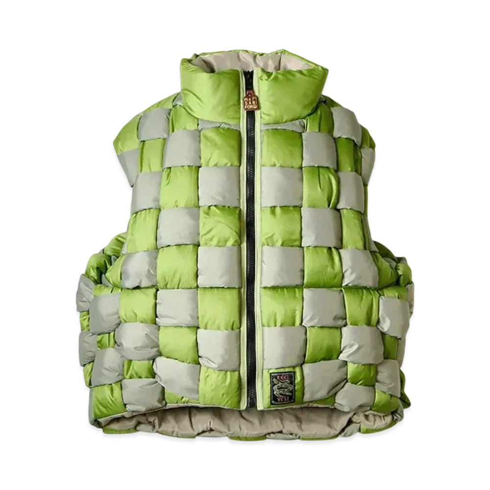 KAPITAL Ripstop Nylon Weaving Vest "Green"