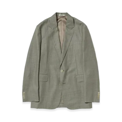 AURALEE Bluefaced Wool Jacket "Khaki Gray Stripe"