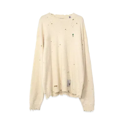 Maison MIHARA YASUHIRO Distressed Knit Sweater "White"