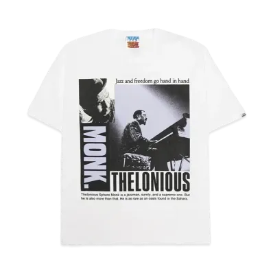 CITY COUNTRY CITY COTTON T-SHIRT THELONIUS MONK(MONKPIANO,COMPOSER) "WHITE"