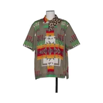 sacai x PENDLETON Archive Print Mix Shirt "Beige"
