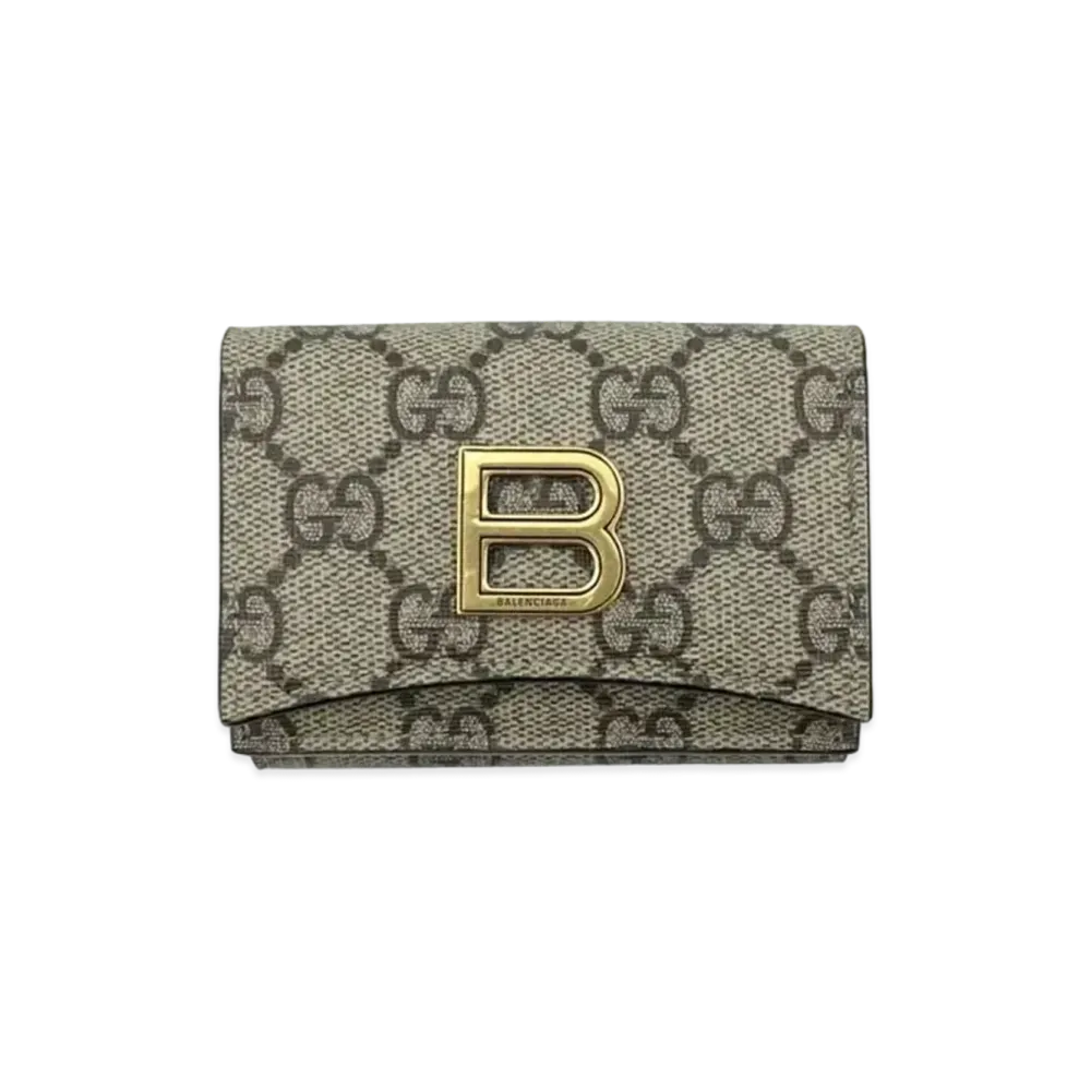 GUCCI x BALENCIAGA The Hacker Card Case Wallet "Beige/Ebony"