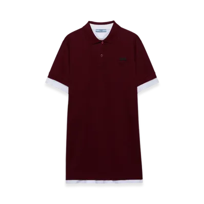 PRADA Women's Pique and Jersey Dress "Garnet"