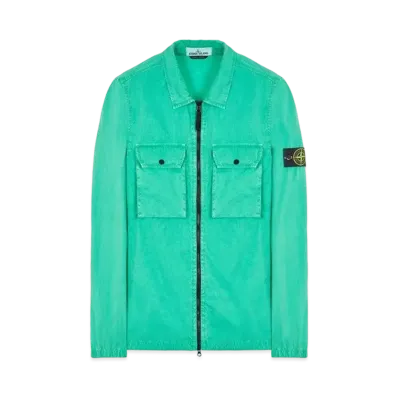 Stone Island 113WN BRUSHED COTTON CANVAS_'OLD' EFFECT "Green"