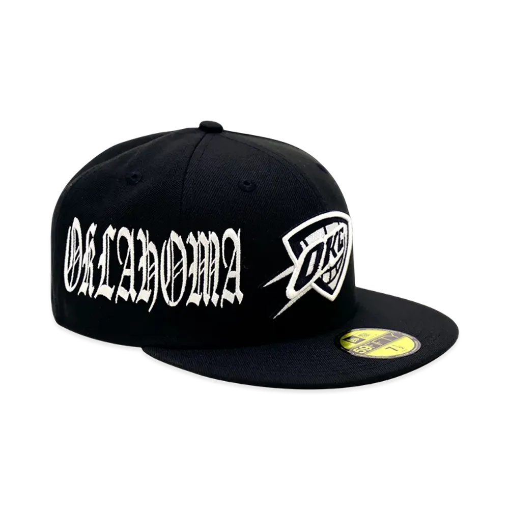 NEW ERA x THE CAP 59Fifty Black Letter II Oklahoma City Thunder "Black"