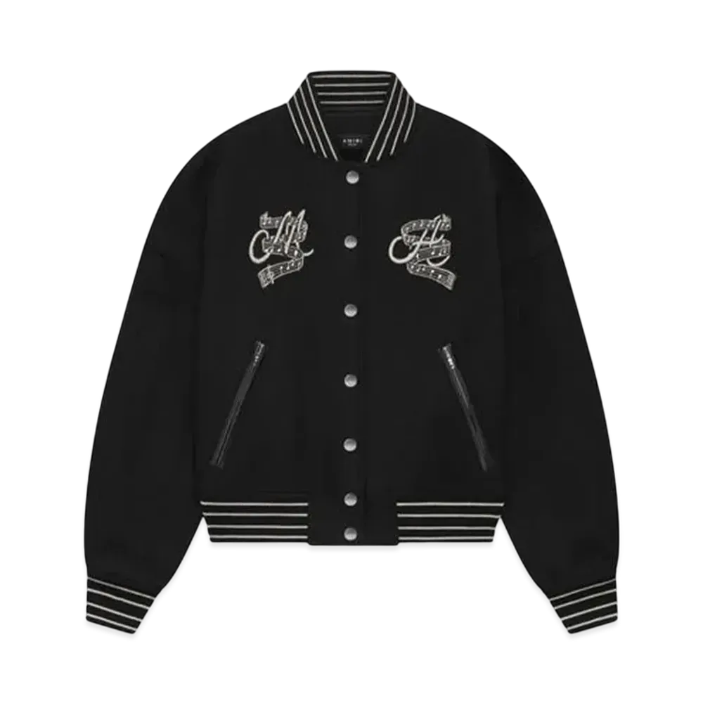 AMIRI Women's Hollywood Club Varsity Jacket "Black"