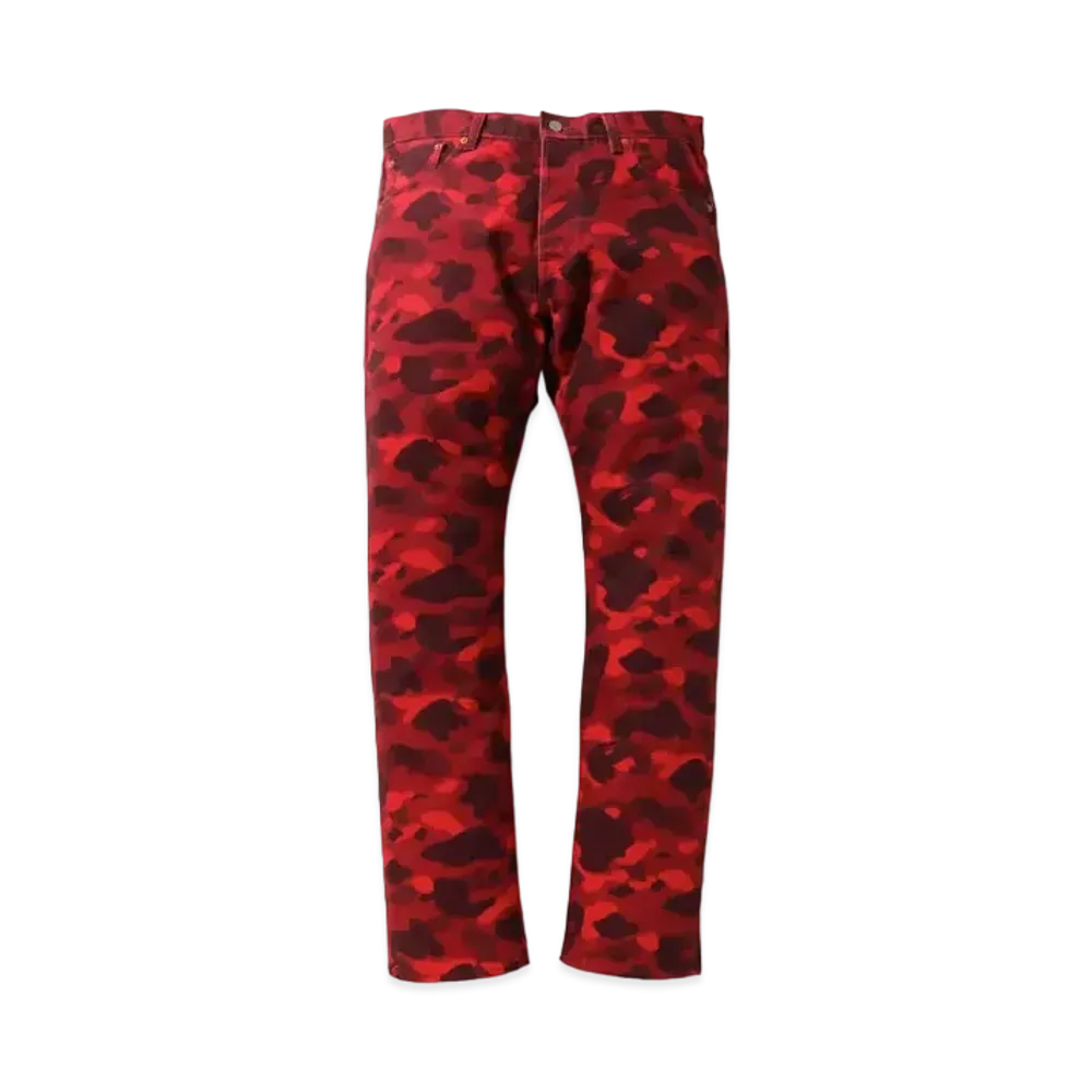 A BATHING APE x Levi's COLOR CAMO 501 '93 MODEL "Red Camo"