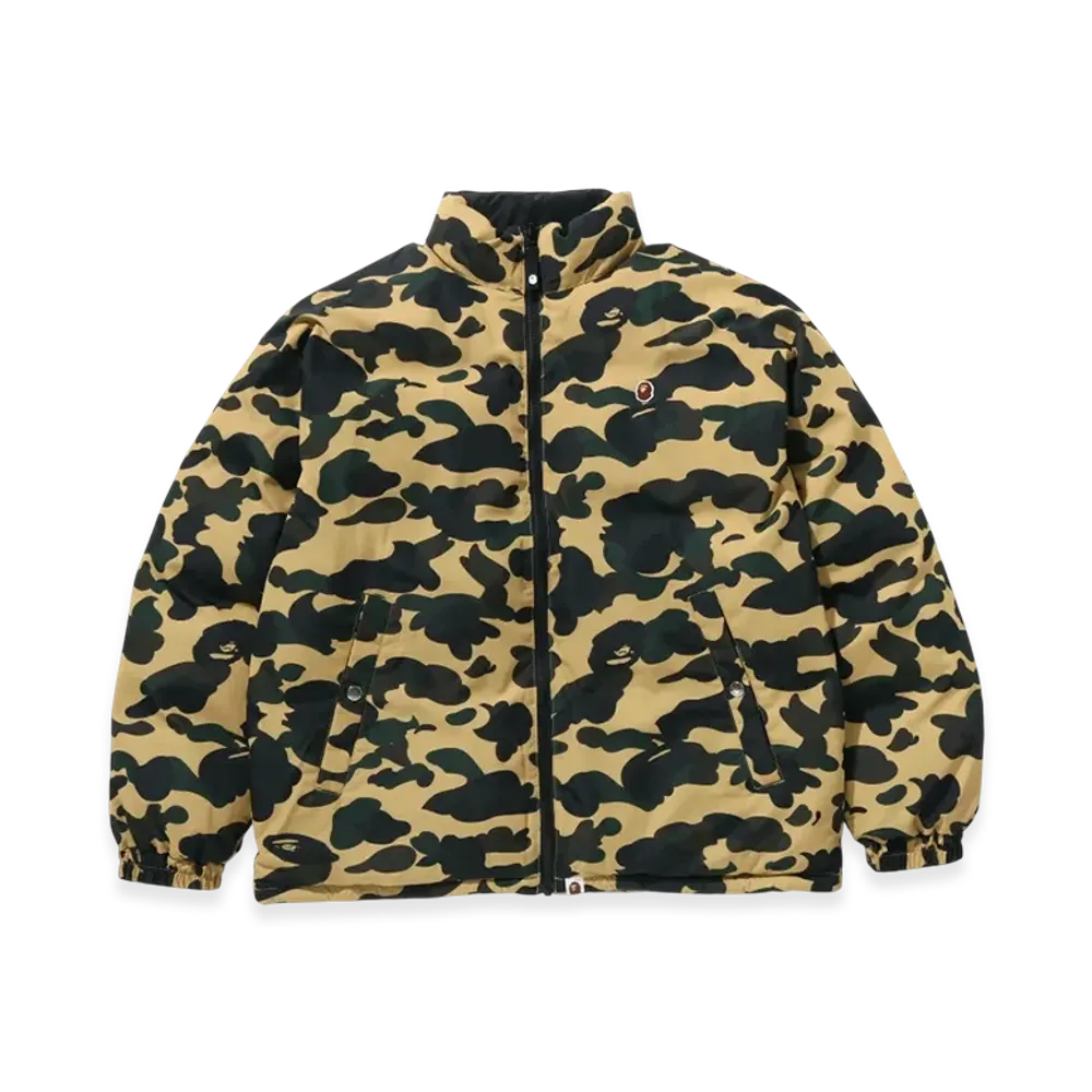 A BATHING APE 1st Camo Reversible Down Jacket "Yellow"