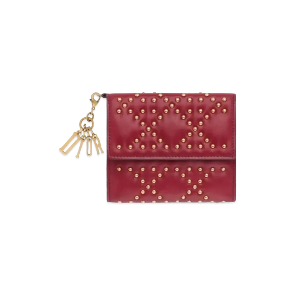 Dior Cannage Calfskin Clam Shellwallet "Red"