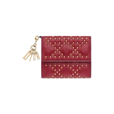 Dior Cannage Calfskin Clam Shellwallet "Red"