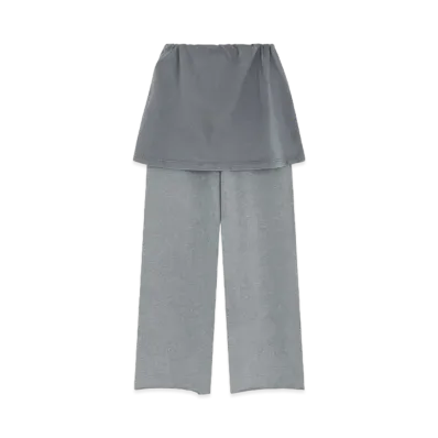 WE11DONE Layered Jersey Pants "Melange Gray"