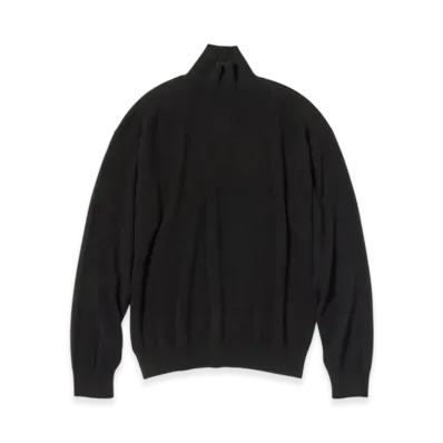 AURALEE Baby Cashmere Knit Turtle "Top Black"