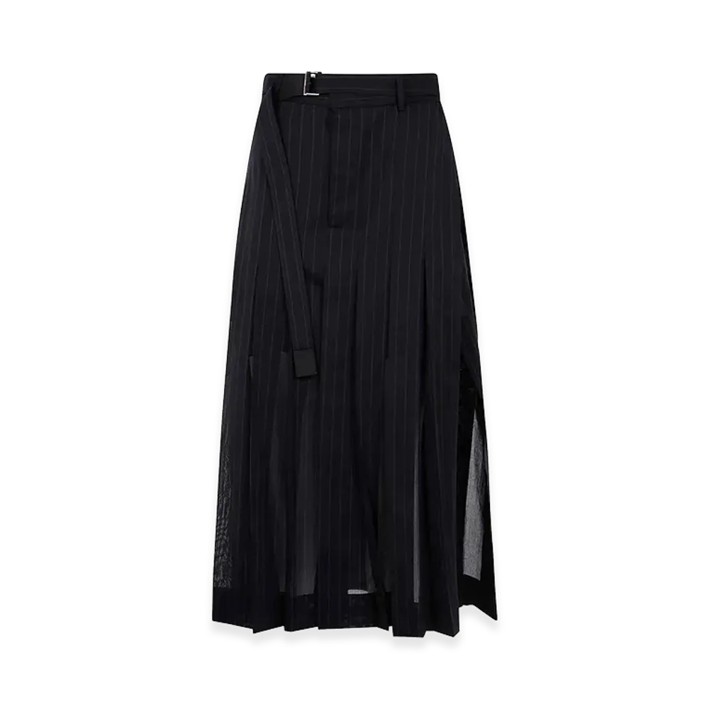 sacai Women's High Twist Voile Skirt "Black"