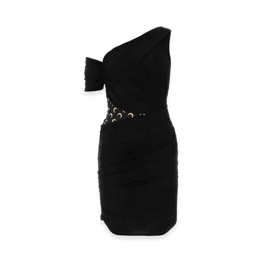 Marine Serre Women's Draped Panels Mini Dress "Black"