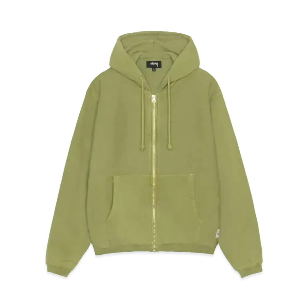 Stussy Waffle Lined Zip Hoodie "Green"