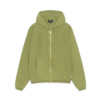 Stussy Waffle Lined Zip Hoodie "Green"