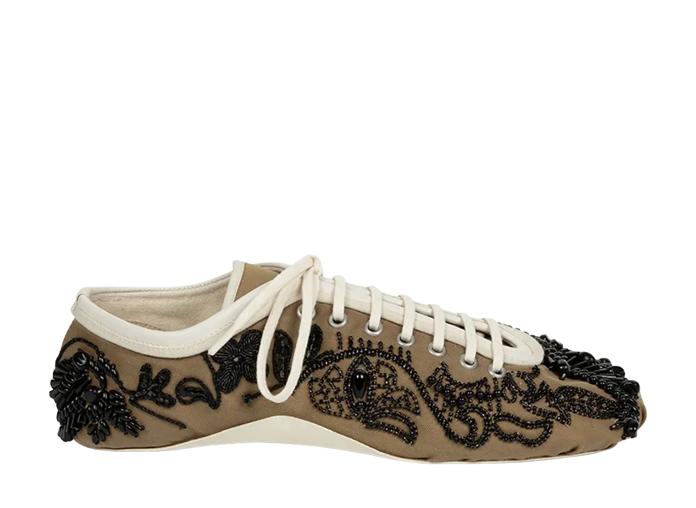 DRIES VAN NOTEN Women's Canvas Sneakers "Beige"