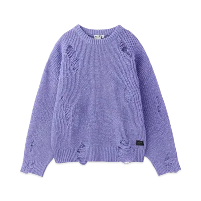 X-Girl Distressed Knit Top "Purple"