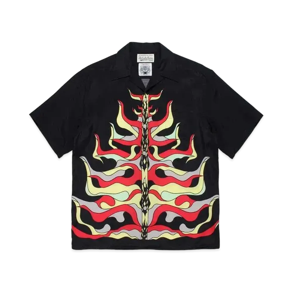 WACKO MARIA WOLF’S HEAD / HAWAIIAN SHIRT "Black"