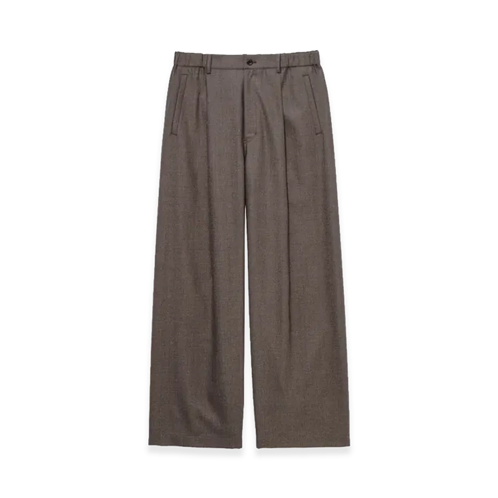 Graphpaper Melange Matt Worsted Side Seamless Trousers "Brown"
