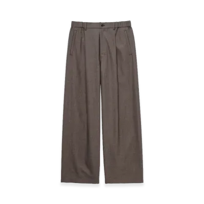 Graphpaper Melange Matt Worsted Side Seamless Trousers "Brown"
