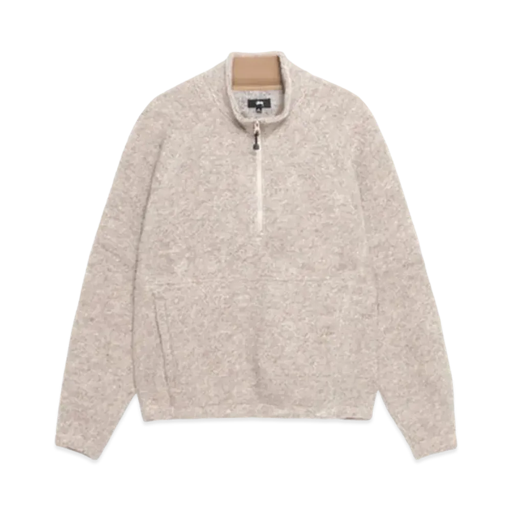 Stussy Wool Blend Sherpa Mock Neck "Tan"