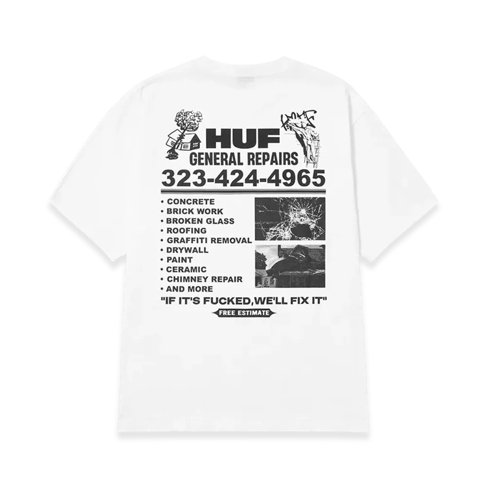HUF General Repairs Tee "White"