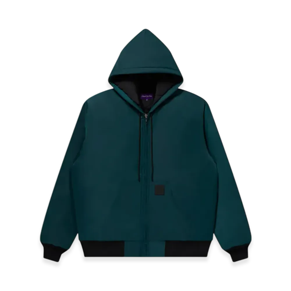 BlackEyePatch OG Leather Patched Nylon Hooded Jacket "Green"