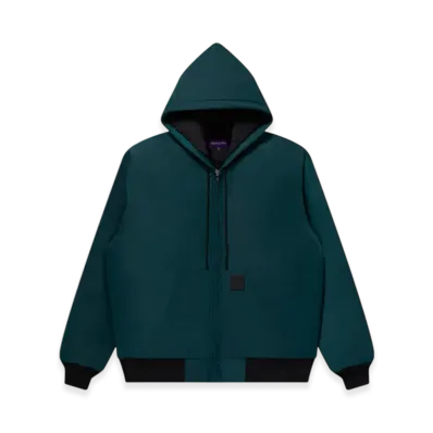 BlackEyePatch OG Leather Patched Nylon Hooded Jacket "Green"