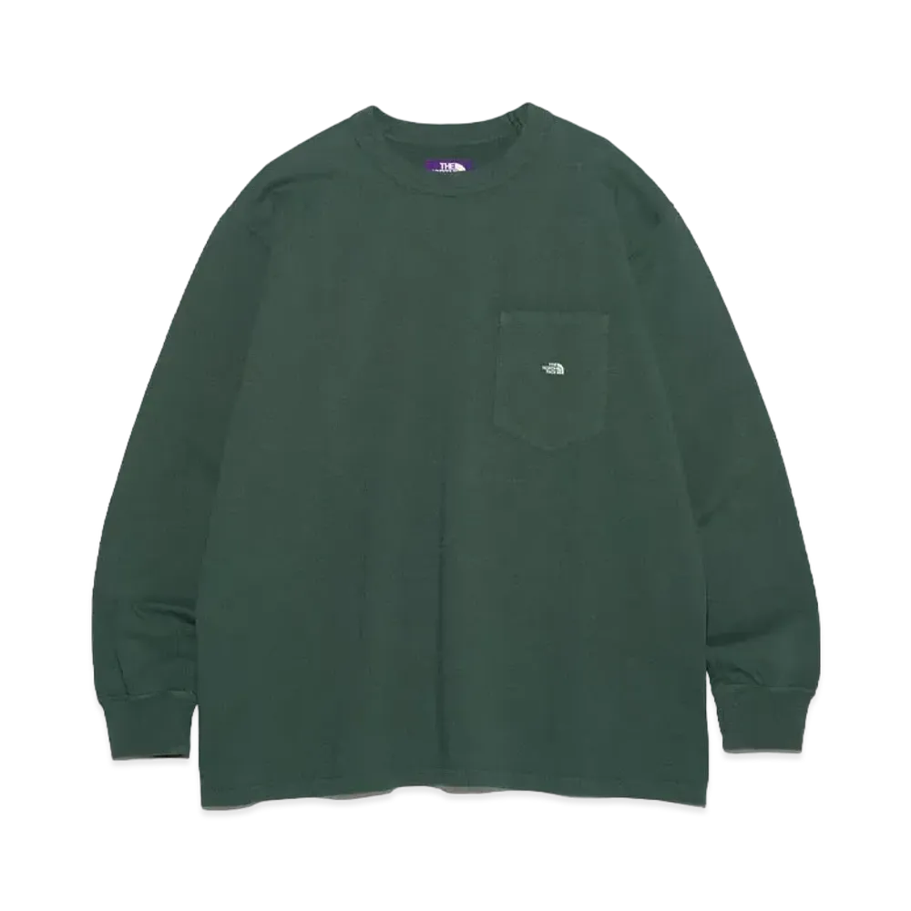 The North Face PURPLE LABEL 7oz Long Sleeve Pocket Tee "SprucexOff White"