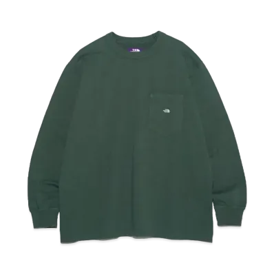 The North Face PURPLE LABEL 7oz Long Sleeve Pocket Tee "SprucexOff White"
