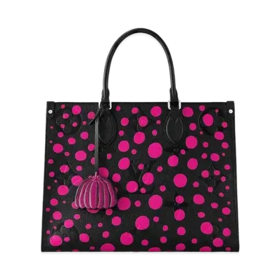 Louis Vuitton x Yayoi Kusama OnTheGo MM Monogram Empreinte Leather Infinity Dots "Noir/Fuchsia"