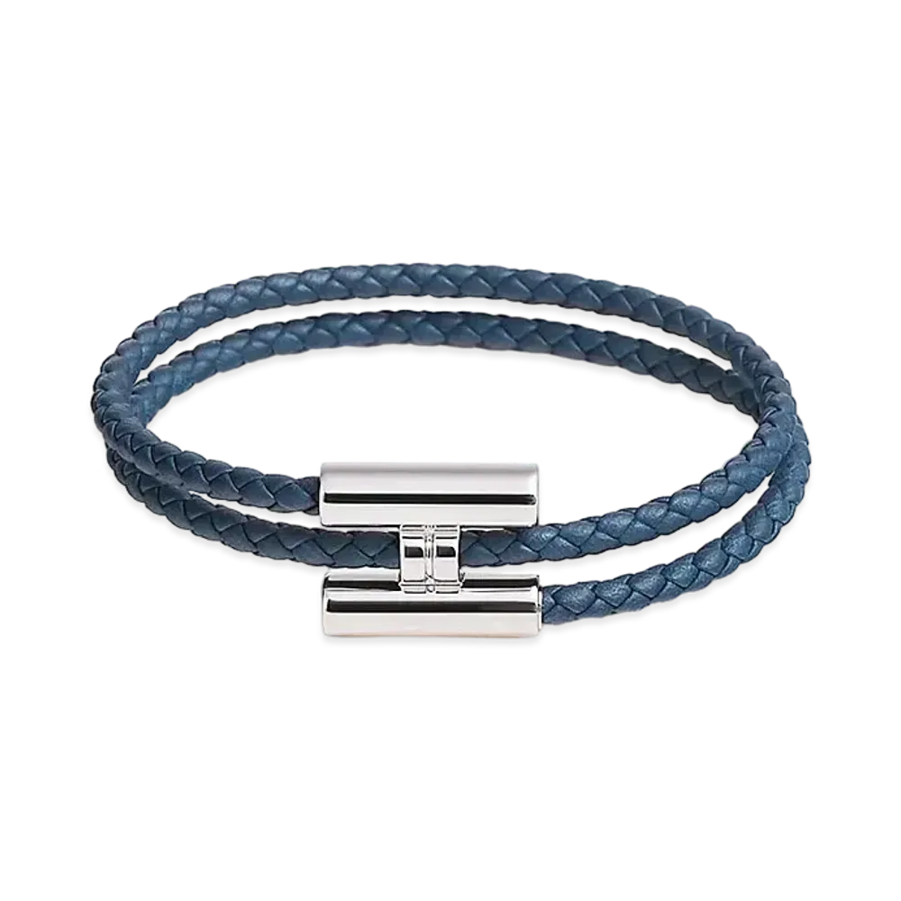 Hermes Tournis Tresse Bracelet "Navy"