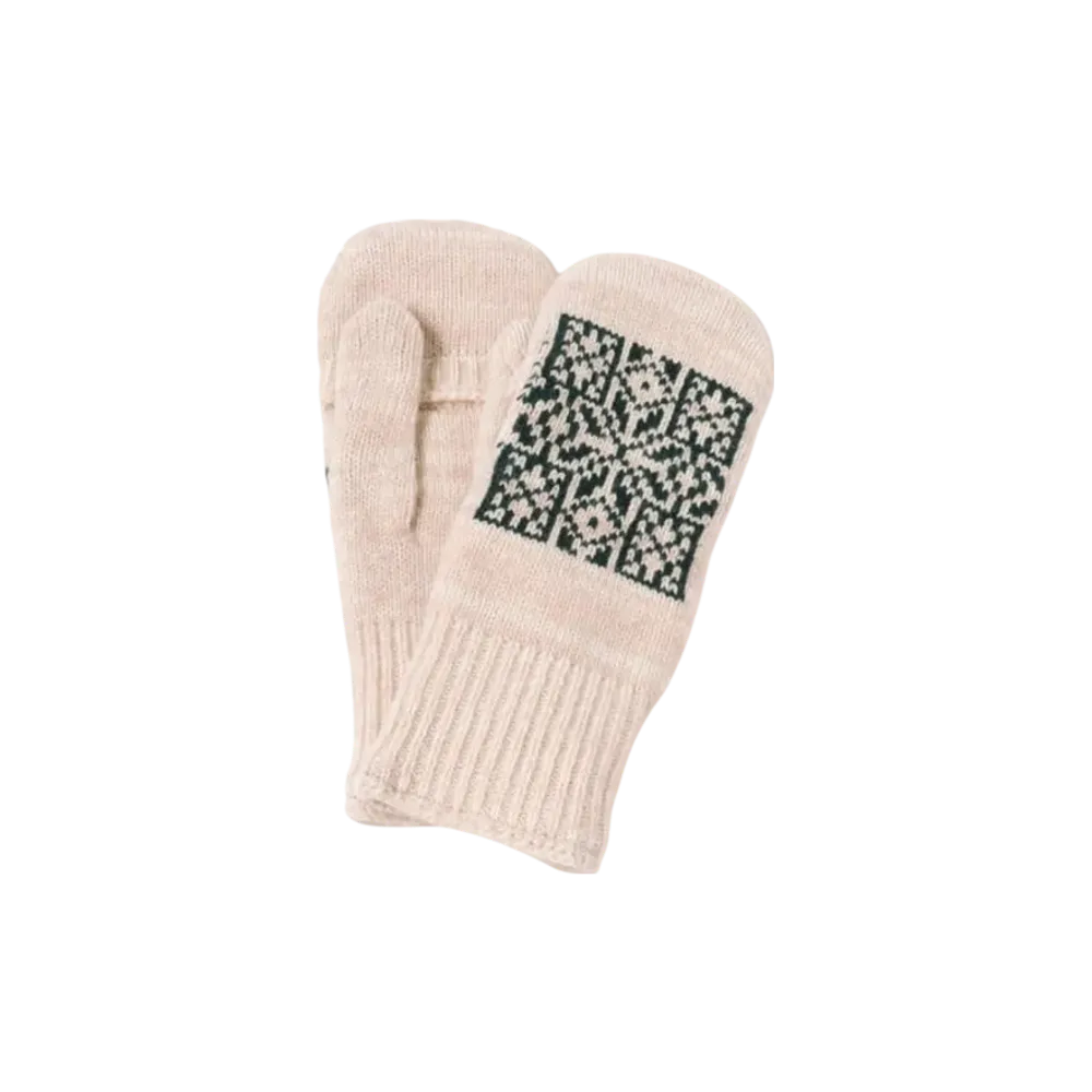 BEAMS Ragg Mitton "Oatemeal/Green"