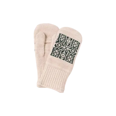 BEAMS Ragg Mitton "Oatemeal/Green"