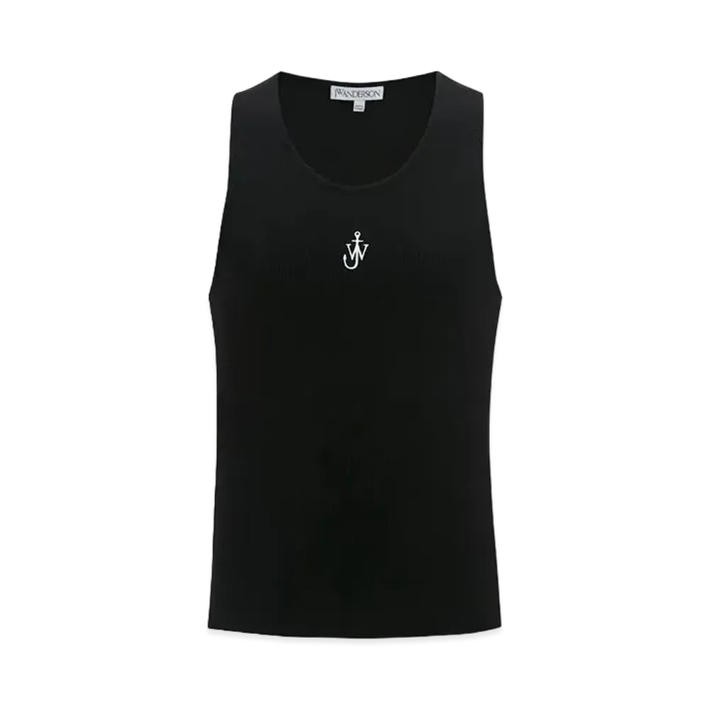 JW ANDERSON Anchor Logo Embroidered Tank Top "Black"