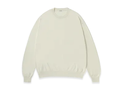 A.PRESSE Wool Cotton High Gauge Crewneck Sweater "Off White"