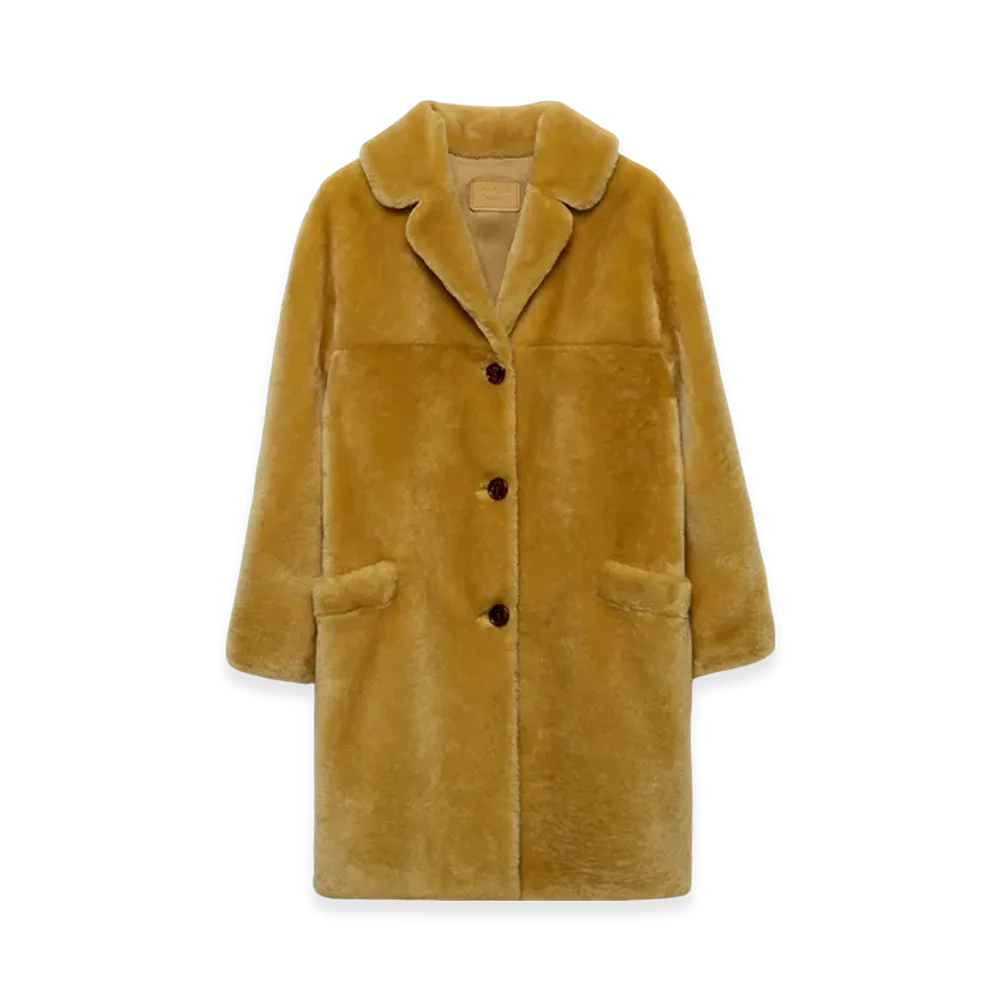 PRADA Women's Shearling Coat "Yellow"