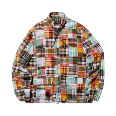 BEAMS Swing Jacket Patchwork Madras "Green"