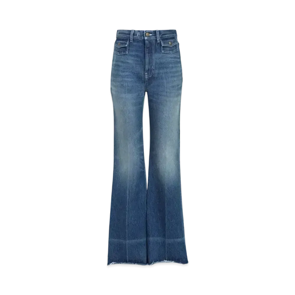 Chloe High-Rise Flare Jeans In Denim "Ocean Blue"
