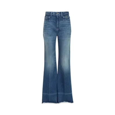Chloe High-Rise Flare Jeans In Denim "Ocean Blue"