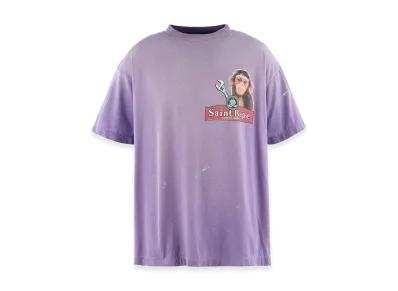 SAINT Mxxxxxx x A BATHING APE Bape SS T-Shirt/House "Purple"