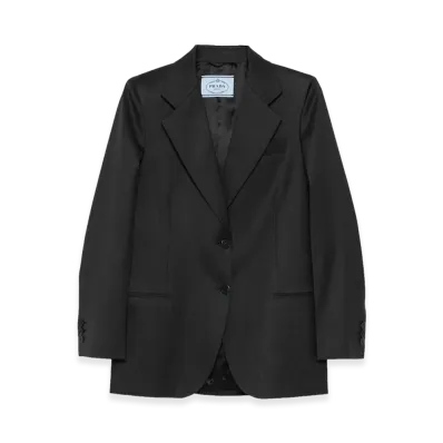 PRADA Wonen's Notched-Lapels Wool Blazer "Gray"