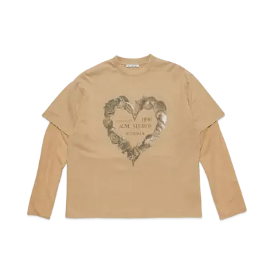 Acne Studios Layered Print T-Shirt "Sand Beige"