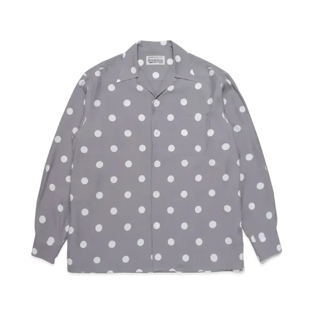 WACKO MARIA DOT OPEN COLLAR SHIRT "Gray"