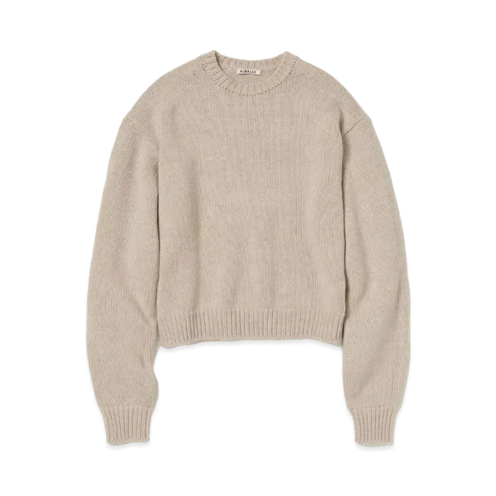 AURALEE Wool Soft Cord Knit P/O "Top Beige"