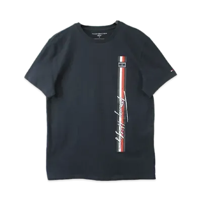TOMMY HILFIGER Flag Logo Print Short Sleeve T-Shirt "DesertSky"